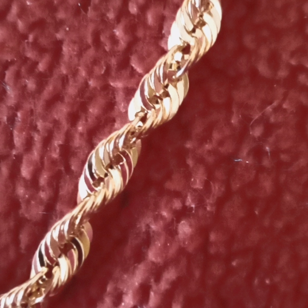 **SOLD SOLD** 10k YELLOW GOLD ROPE NECKLACE - Picture 2 of 8